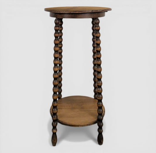French bobbin-turned two-tier side table.