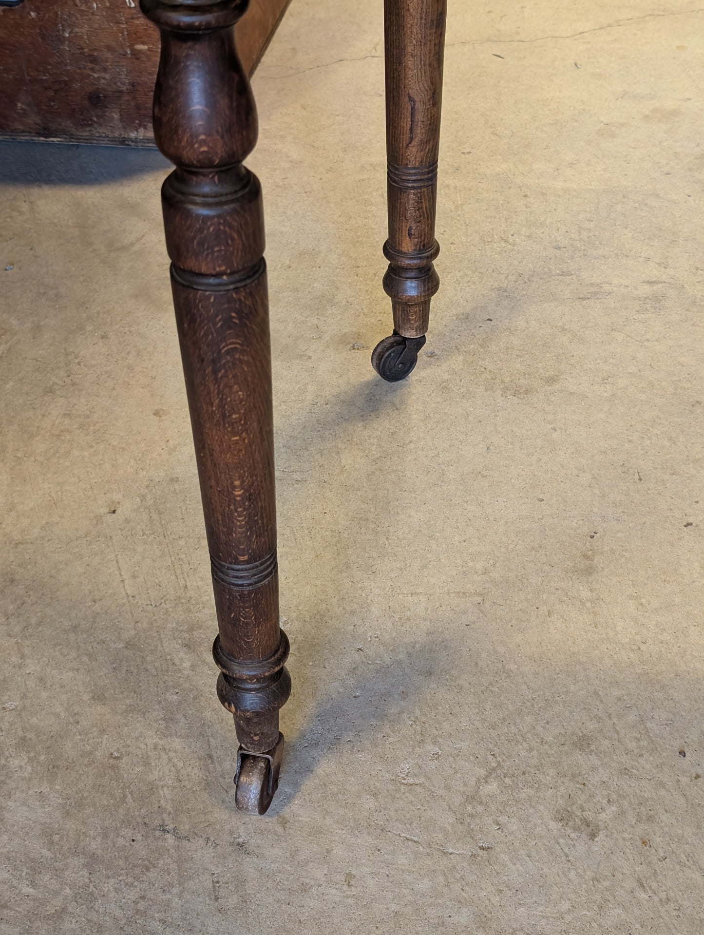 19th-Century Antique French Oak Writing Table