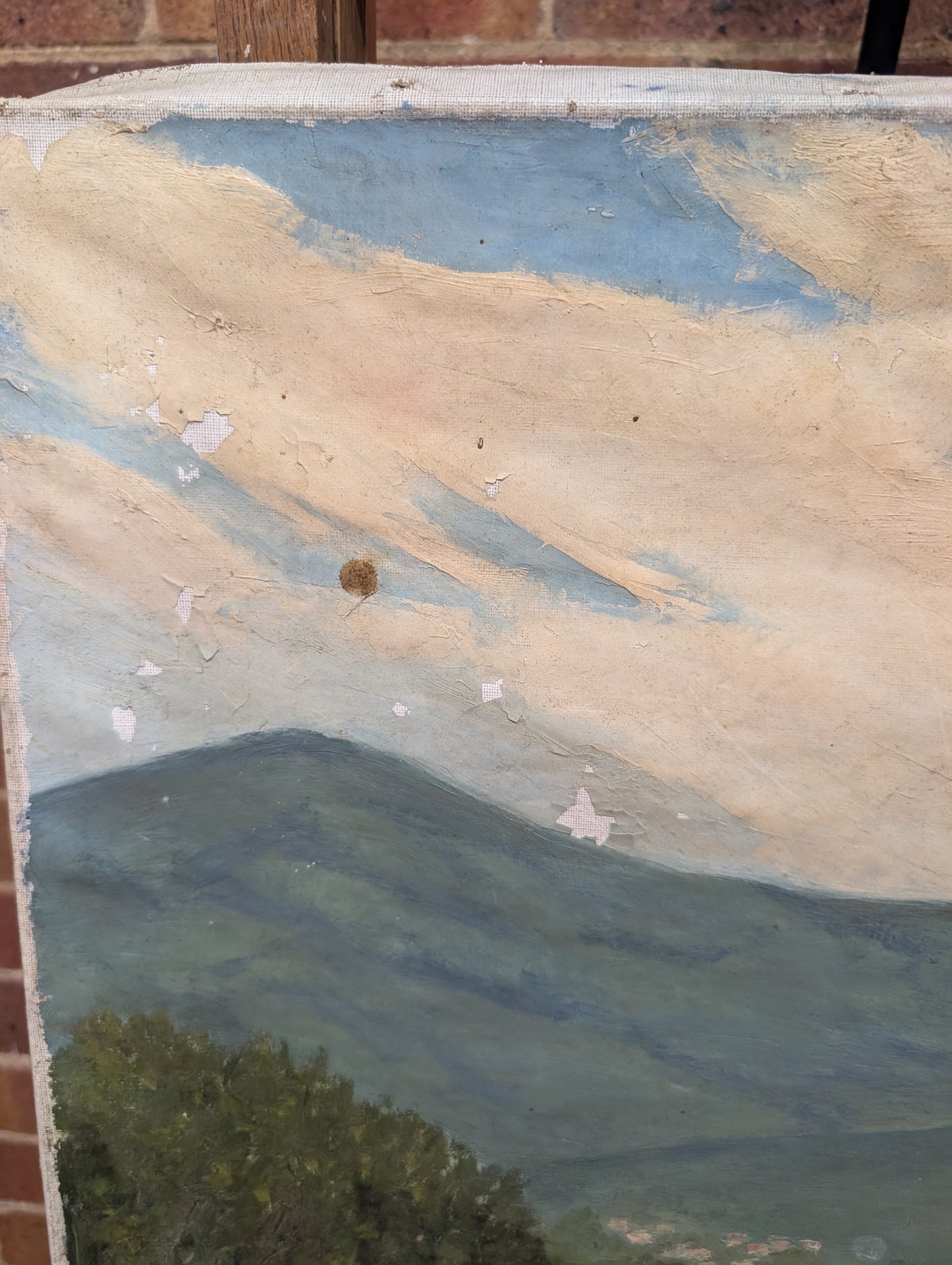 Mid-Century Impressionist french Hillside Village – Original Oil Painting - G. Poincelet