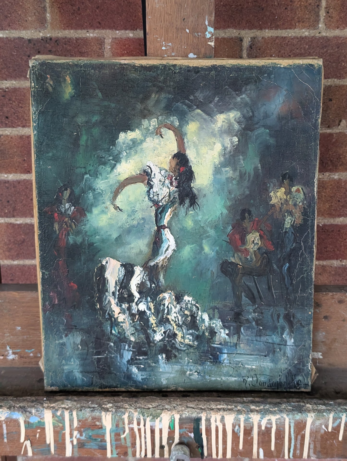 Flamenco Dancer - R. vanderbulcke - oil - Mid CXXth