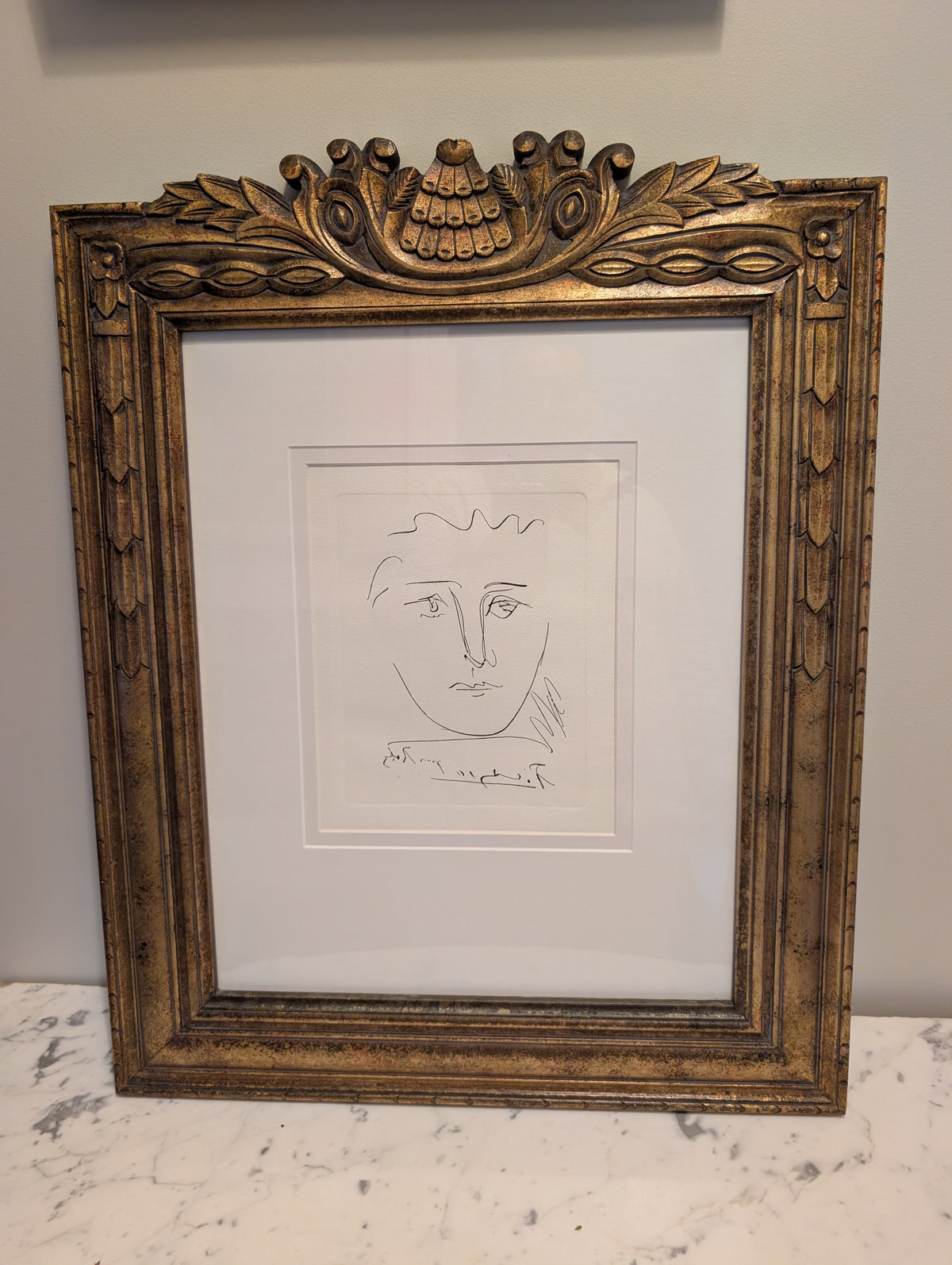 Picasso Plate-signed re-strike etching titled Pour Roby (from L'Age de soleil)