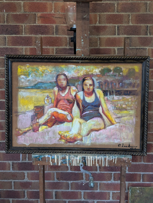 "Les baigneuses" (The Bathers) by Patrice Landauer,  acrylic on MDF