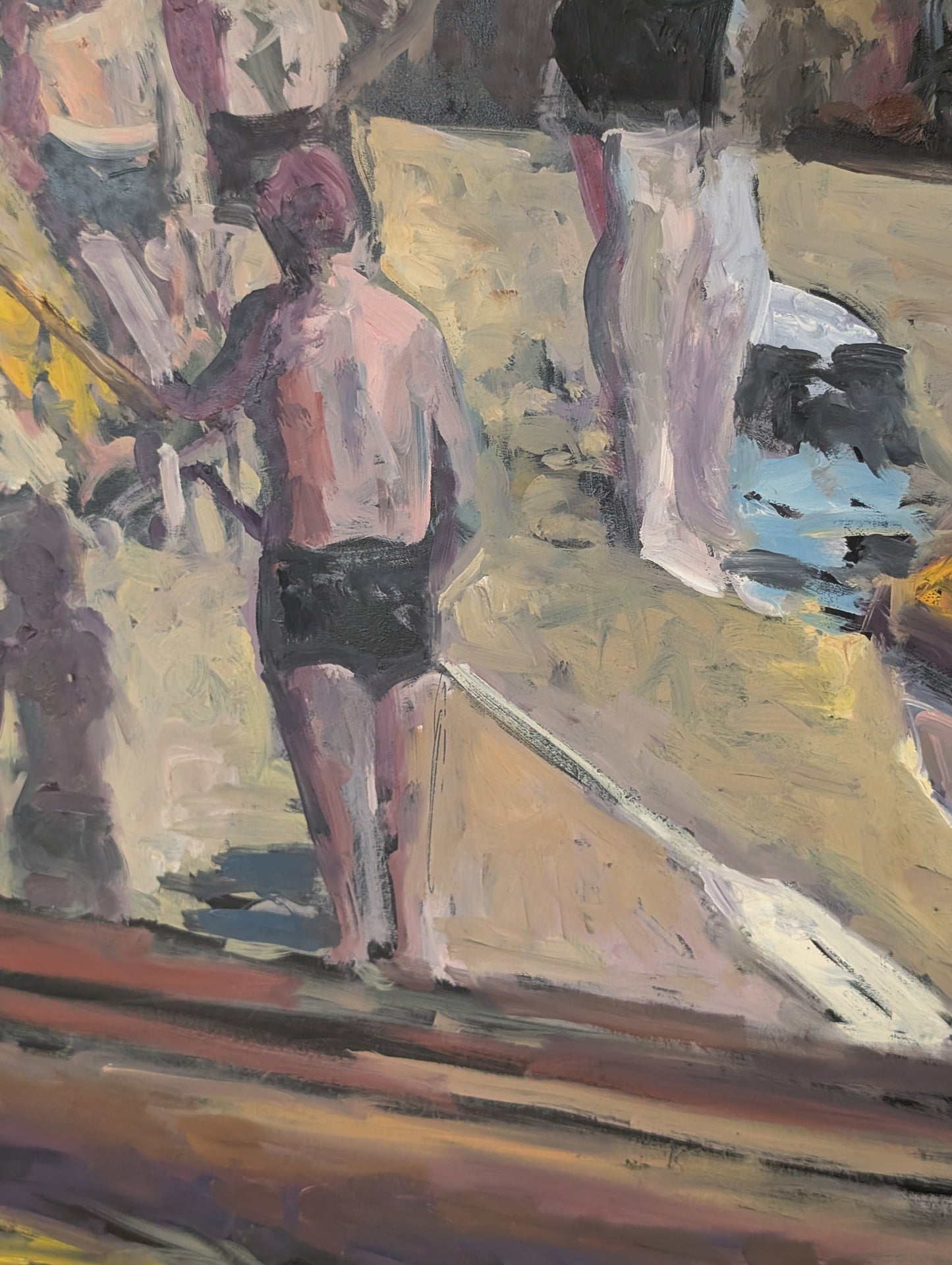 Bathers by the Shore by Patrice Landauer, Oil on board