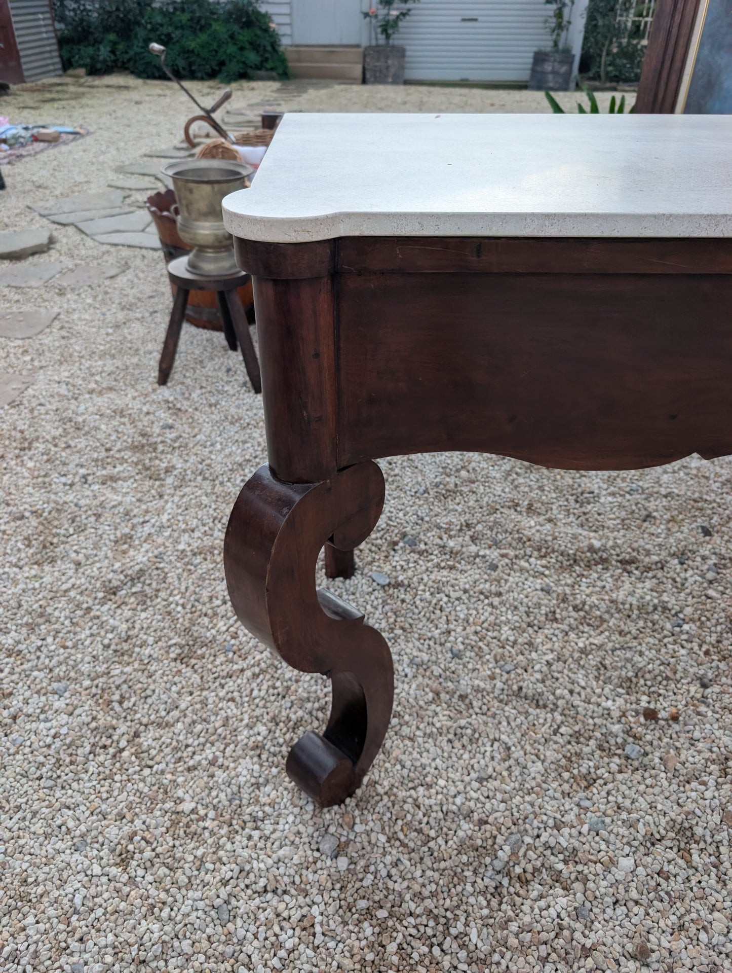 C19th French walnut console table