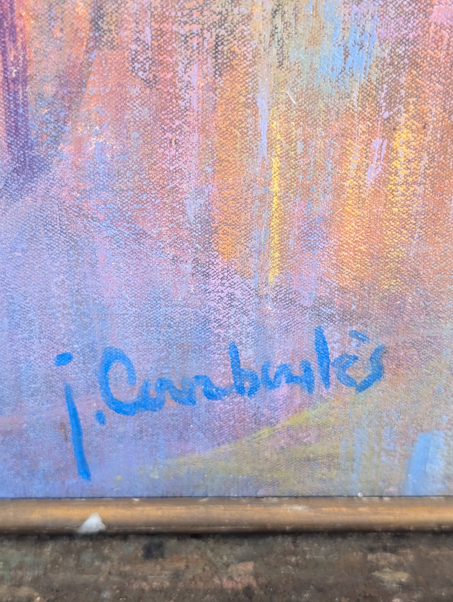 Harvest in the Lavanda field - oil on canvas - J. Courboules - mid CXXth
