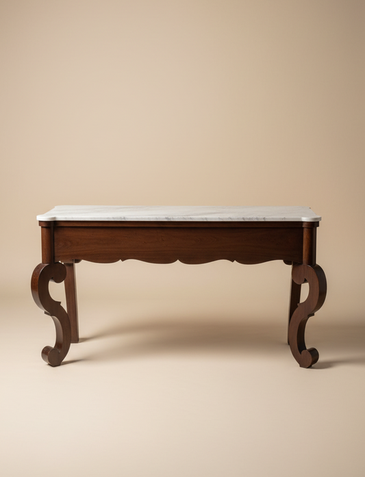 C19th French walnut console table