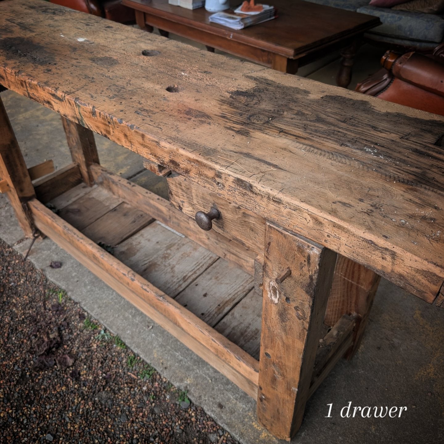 French Antiques Farm Workbench