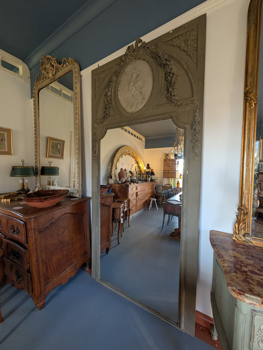 Louis XVI Style Castle Mirror with Putti