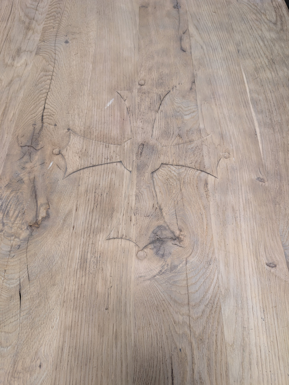 French Solid Oak Farmhouse Refectory Dining Table