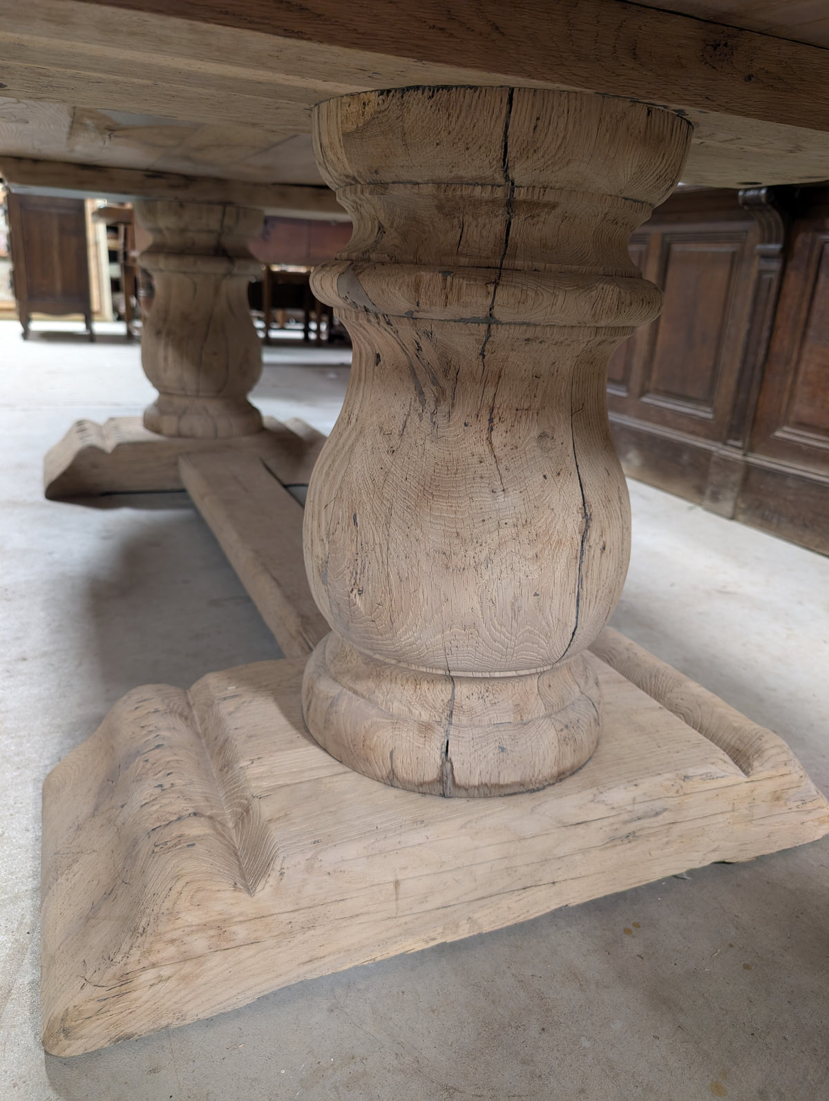 French Solid Oak Farmhouse Refectory Dining Table