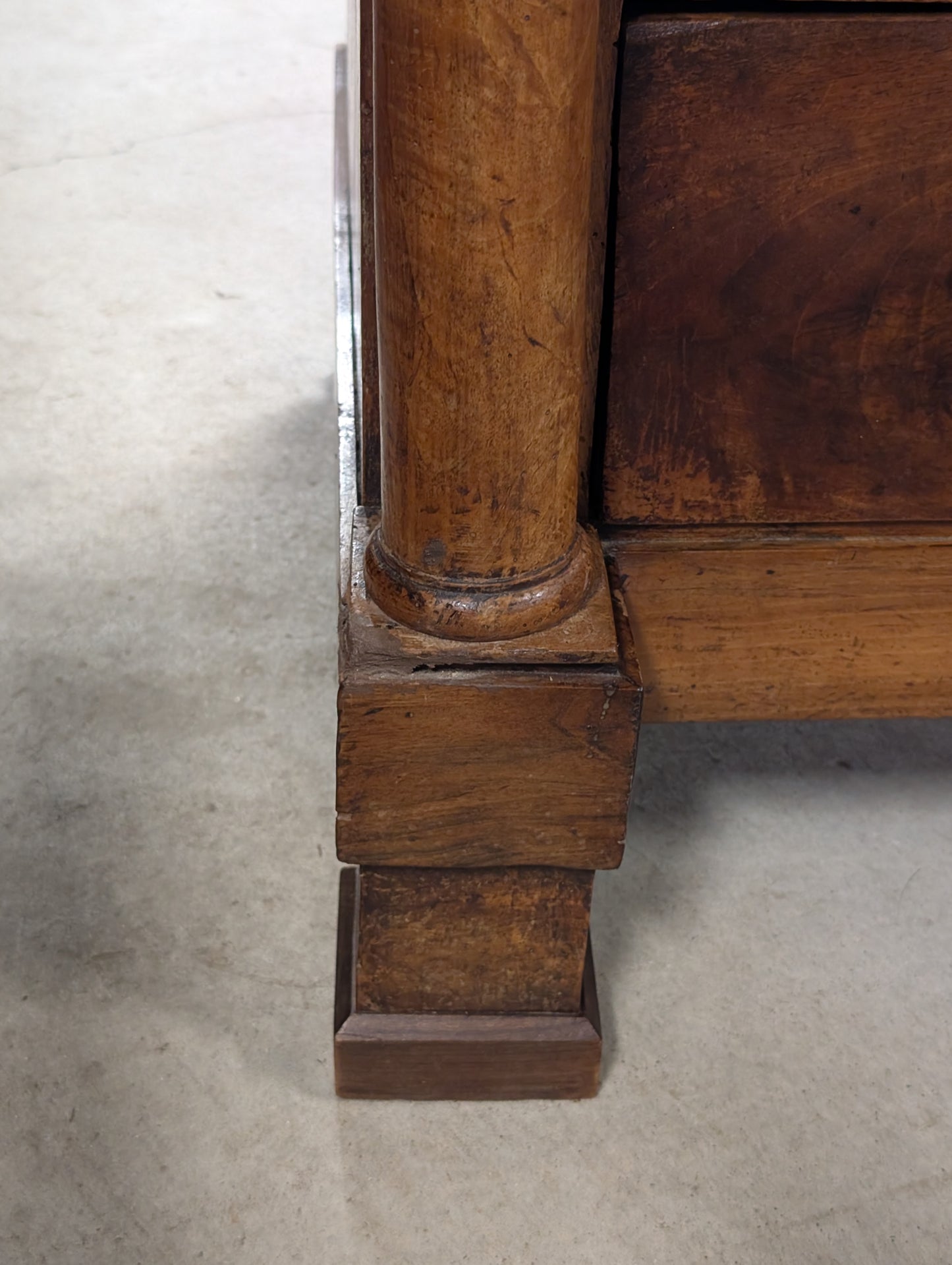 C19th walnut empire style commode.
