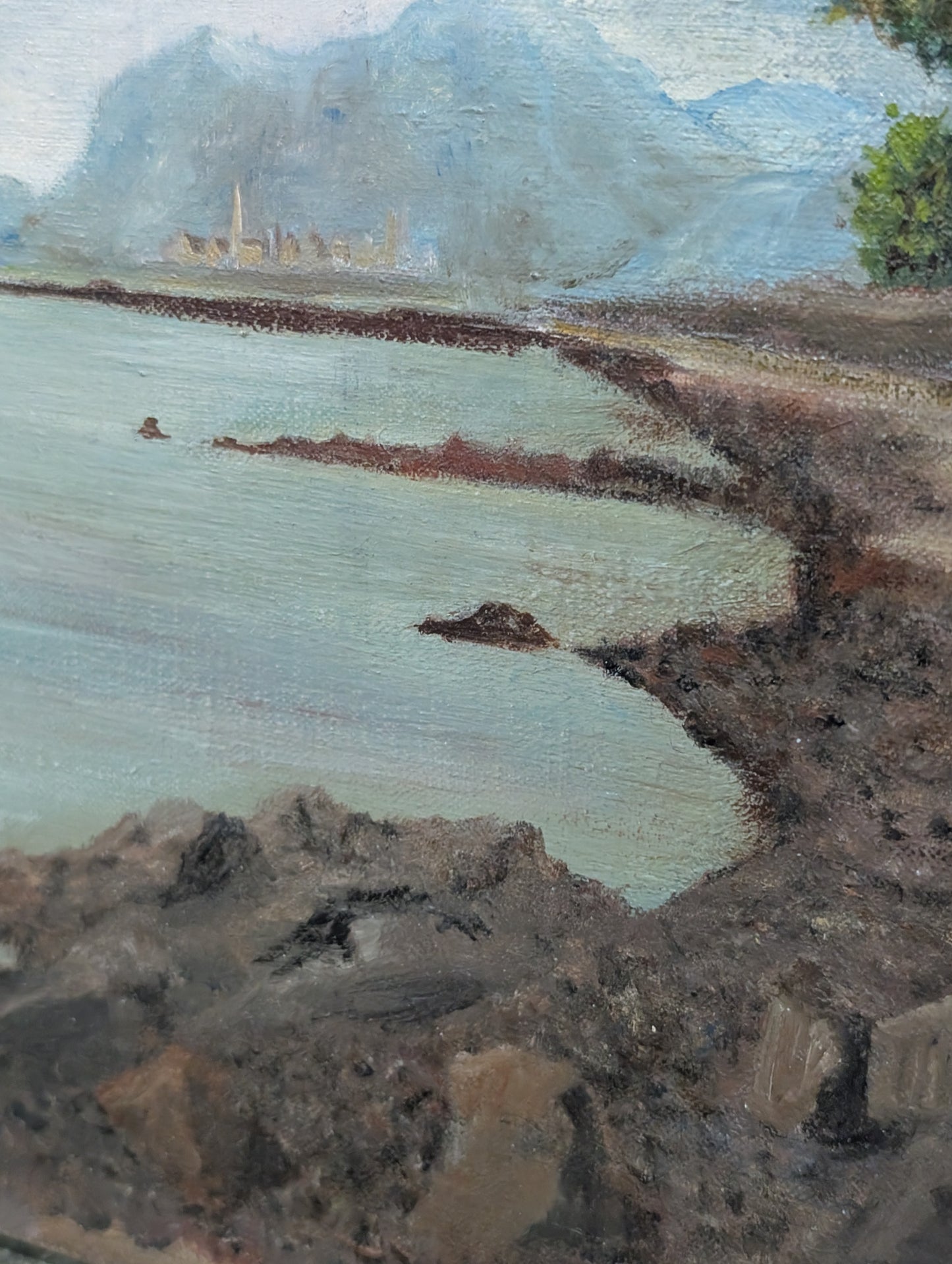 Coastal landscape - oil on canvas - mid CXXth