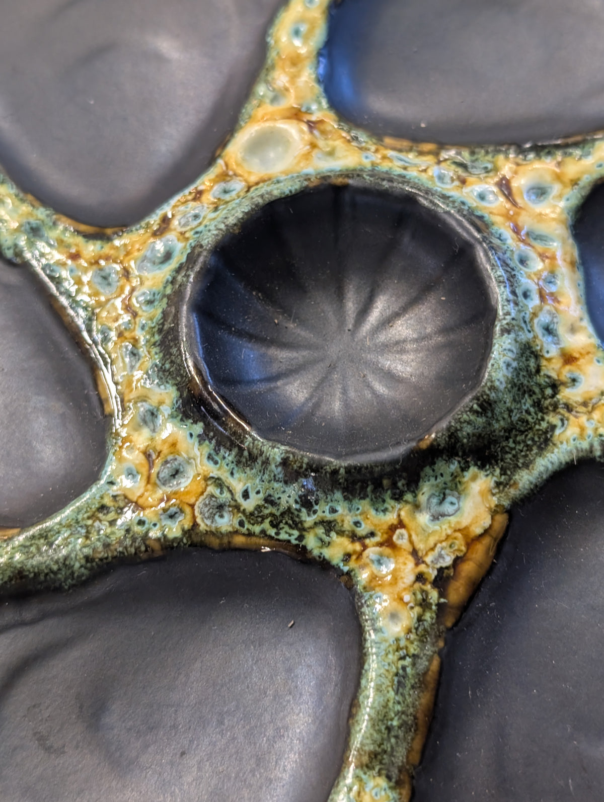 Vintage majolica oyster serving platter