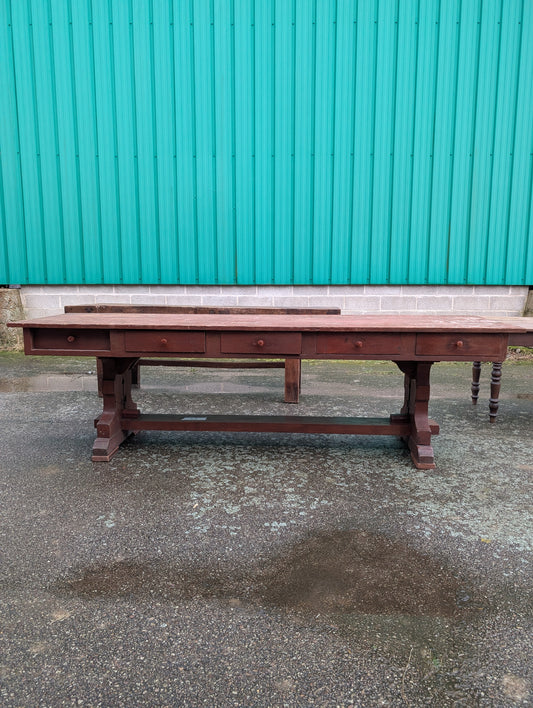 Monastery Table with 6 drawers XIXe