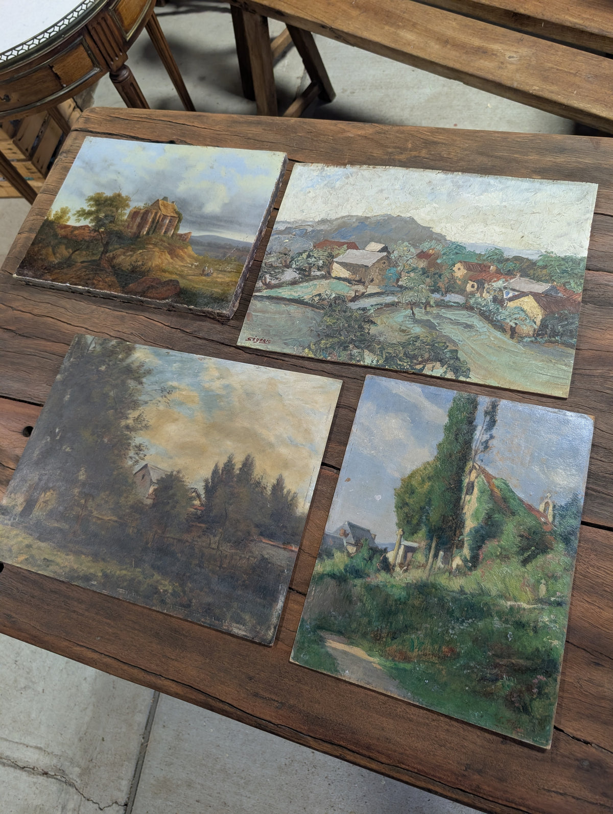 Vintage Mid-Century French Impressionist Landscape Oil Painting on Board – Signed "Ségéric"