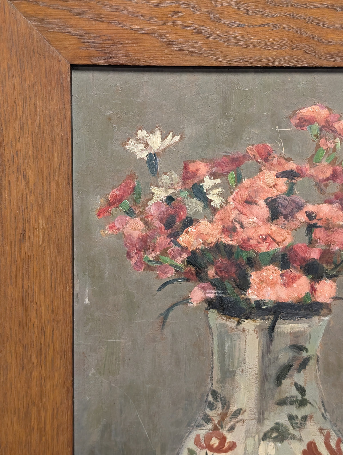 Mid-Century French Floral Still Life – Oil on Double-Sided Artist Board