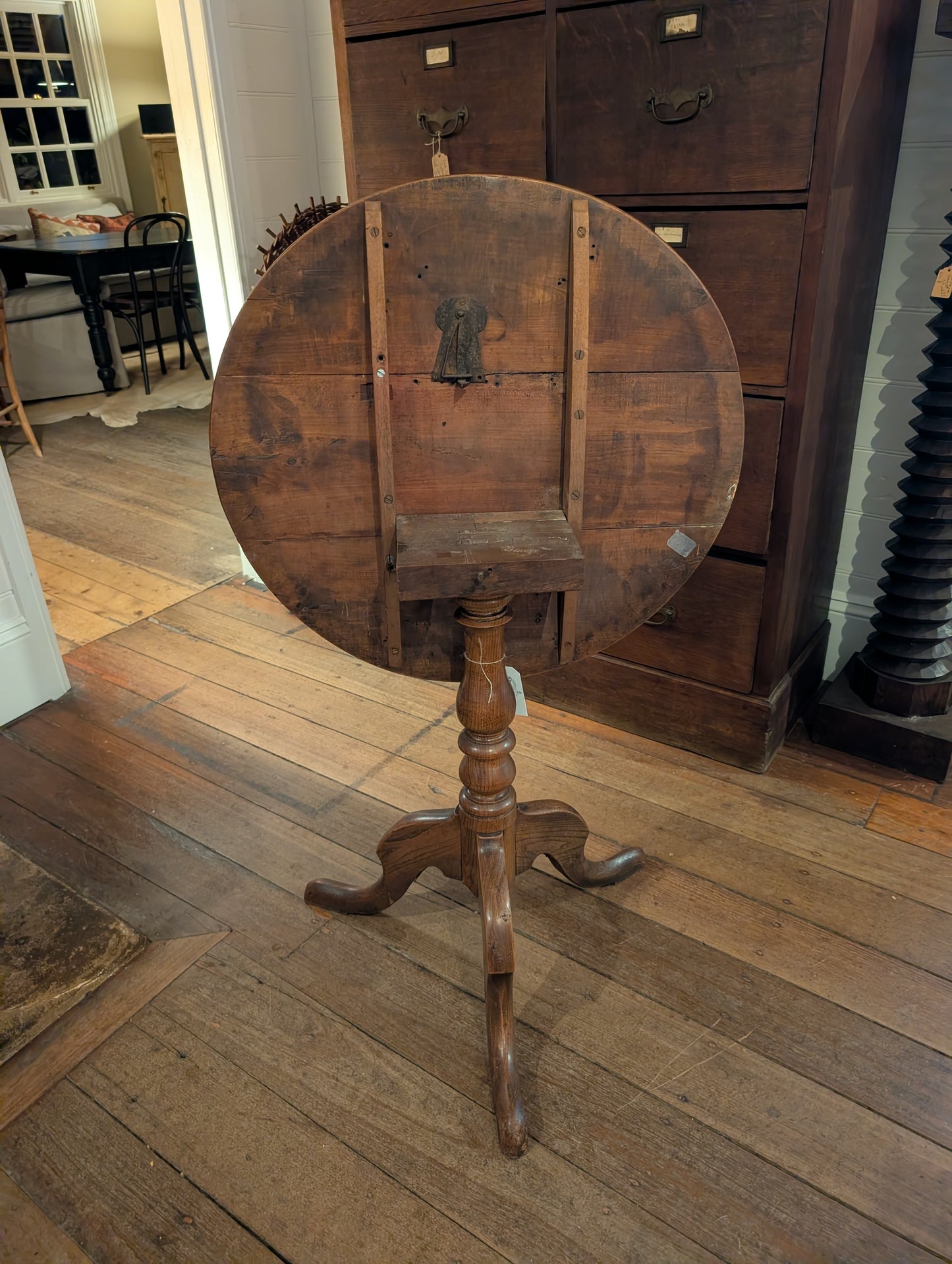 C19th French provincial cherrywood tilt-top wine table