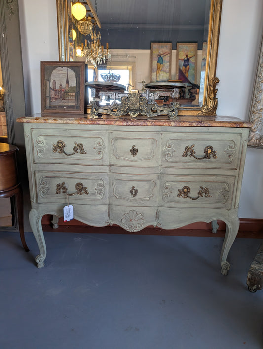Red Marble top Chest of Drawers