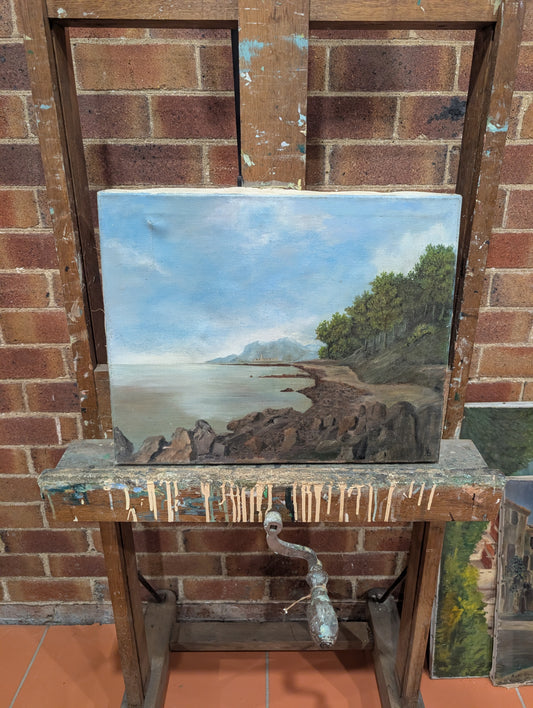 Coastal landscape - oil on canvas - mid CXXth