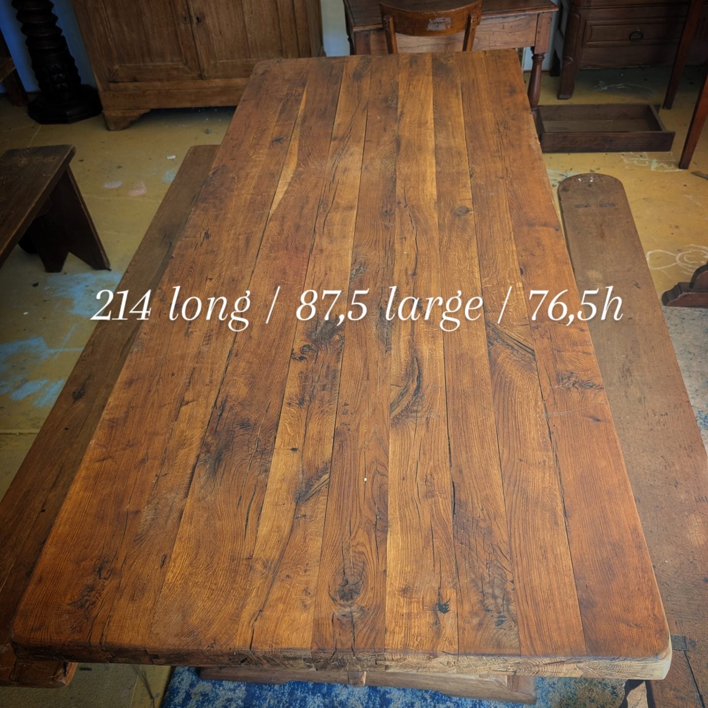 Solid Oak Monastery table with his bench