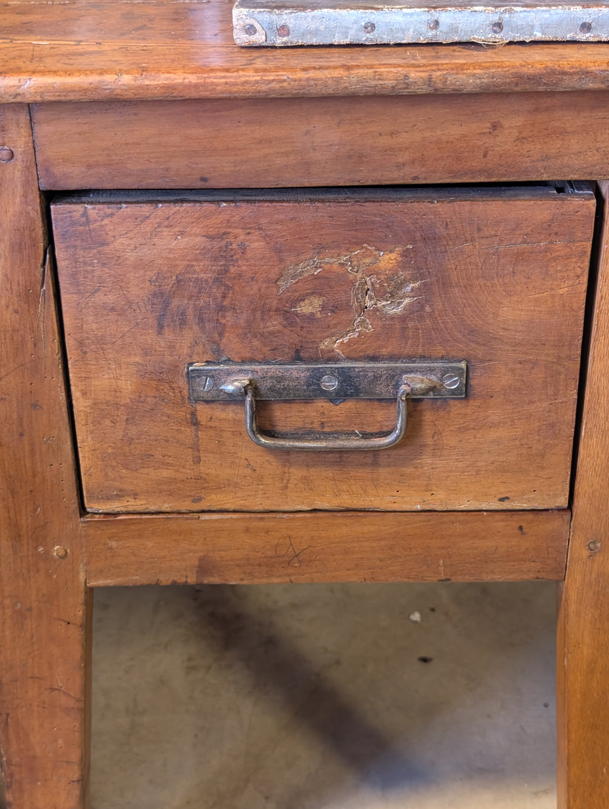 C19th French Provincial Fruitwood Center Desk
