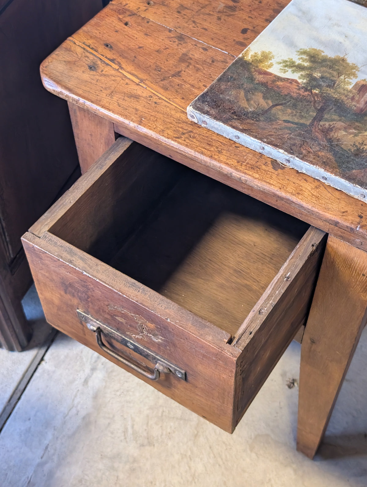 C19th French Provincial Fruitwood Center Desk