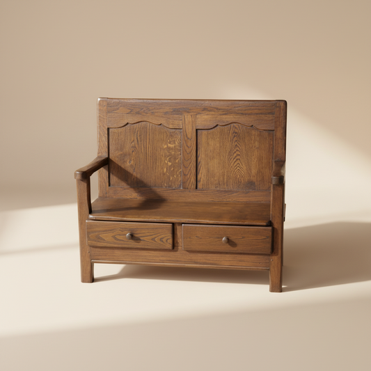 C19th French Provincial Oak Storage Bench / Hall Bench from Normandy