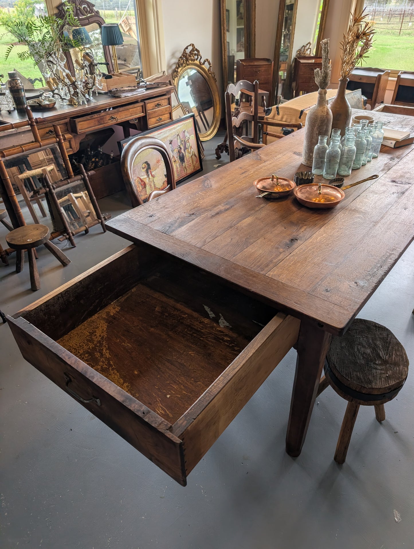 French Farm table 3 drawers