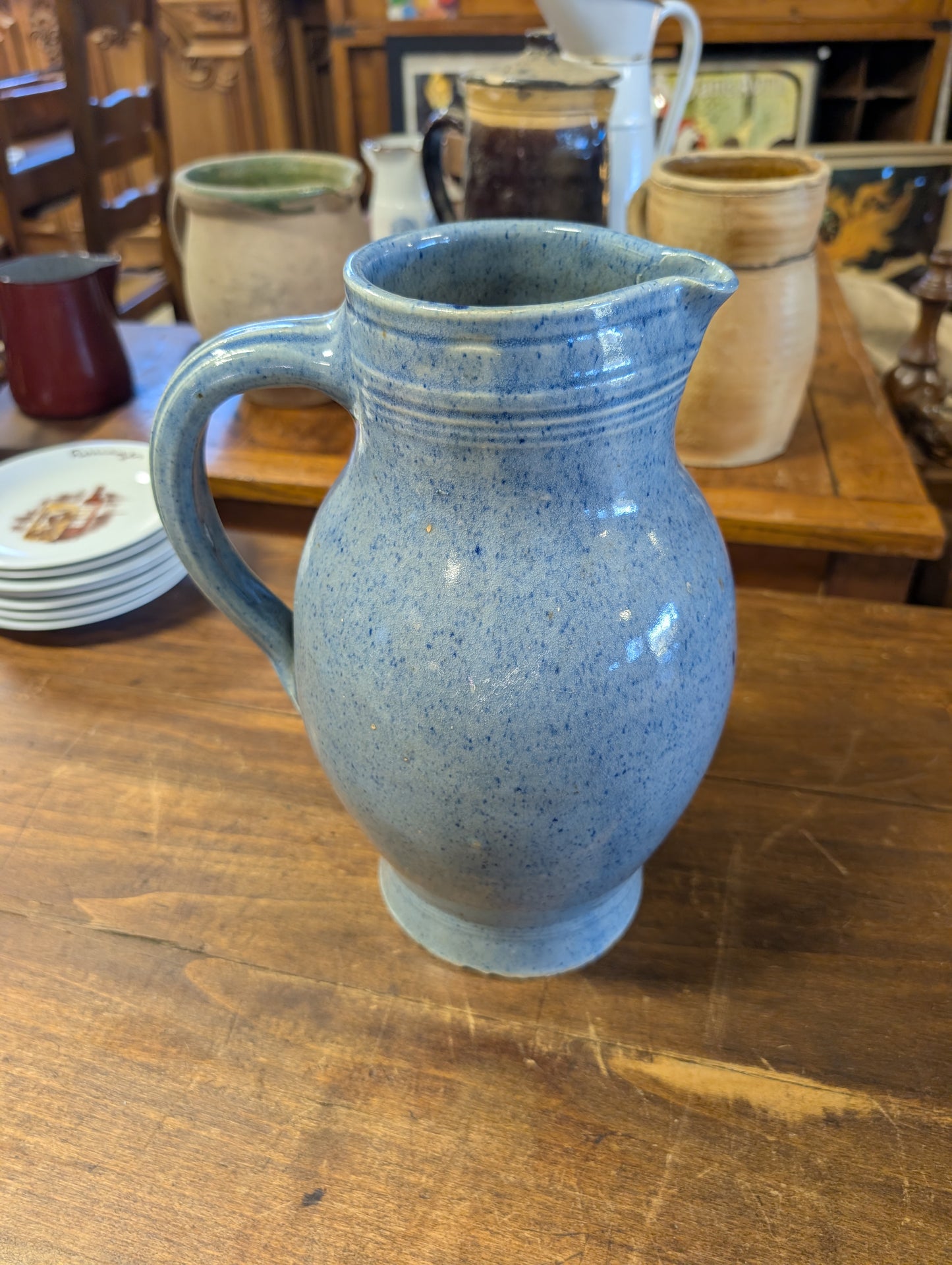 Antique French Stoneware pitcher from "Bourdon frères, Paris" 4L