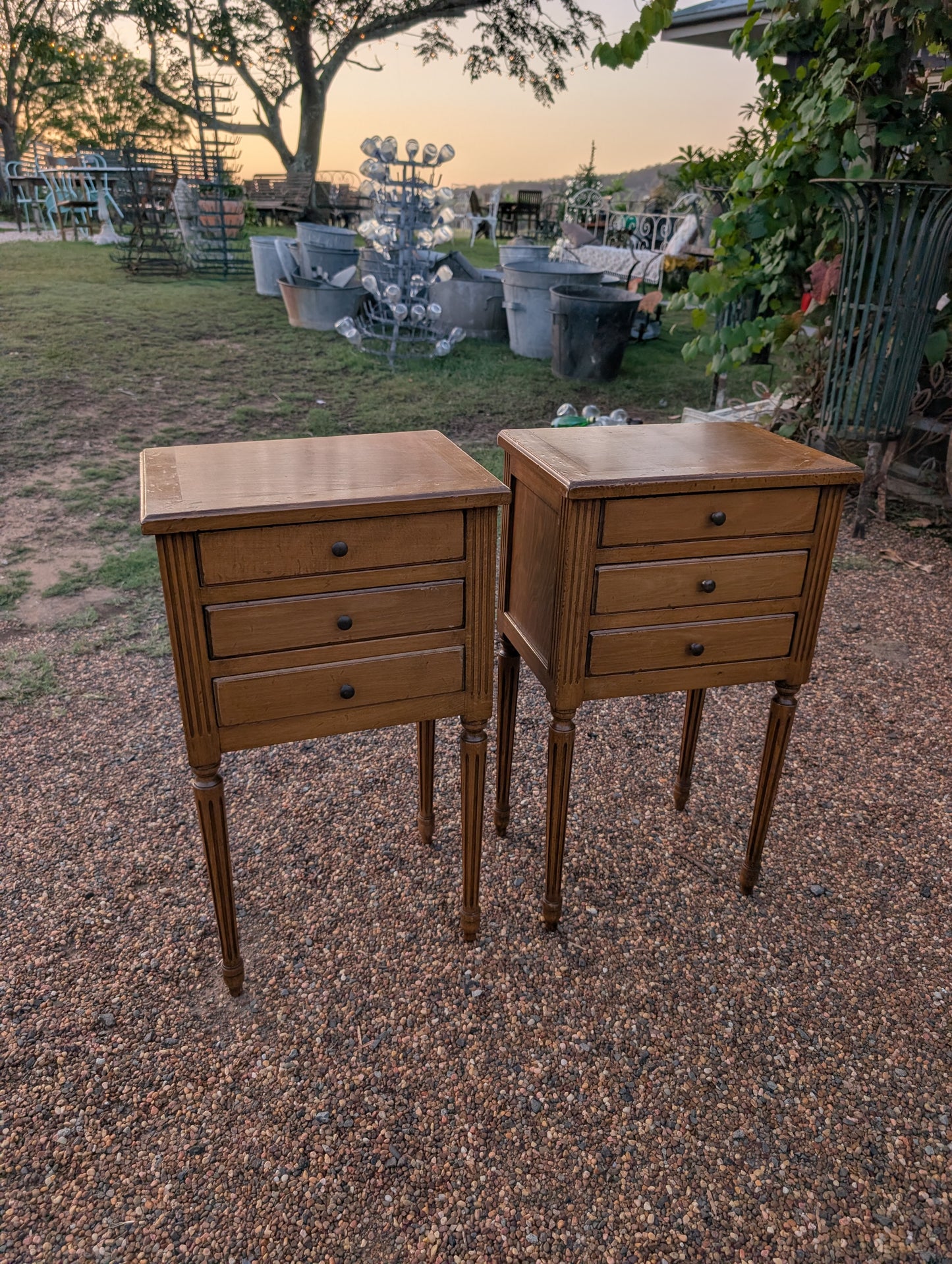 Louis XVI style bedside tables
