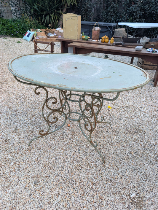 French wrought iron garden table