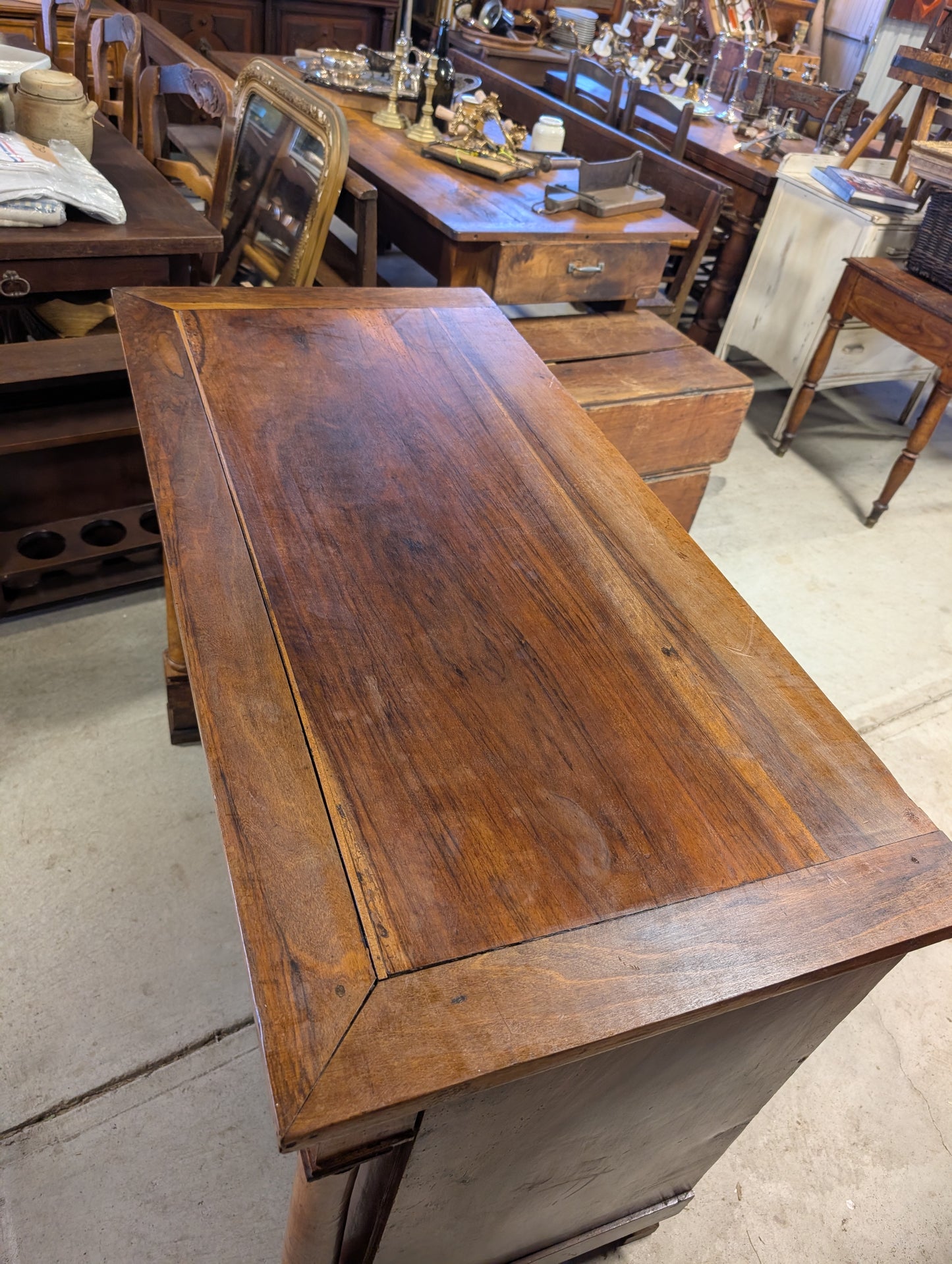 C19th walnut empire style commode.