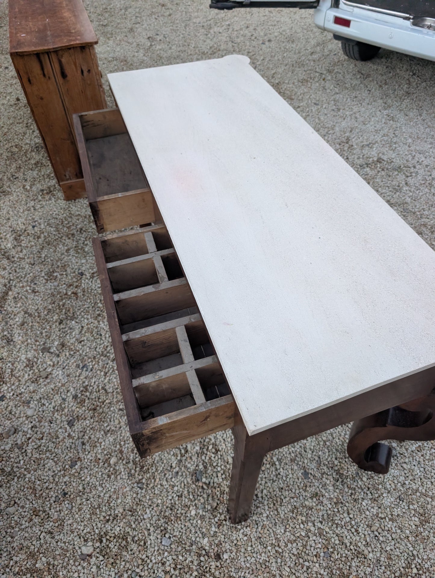 C19th French walnut console table