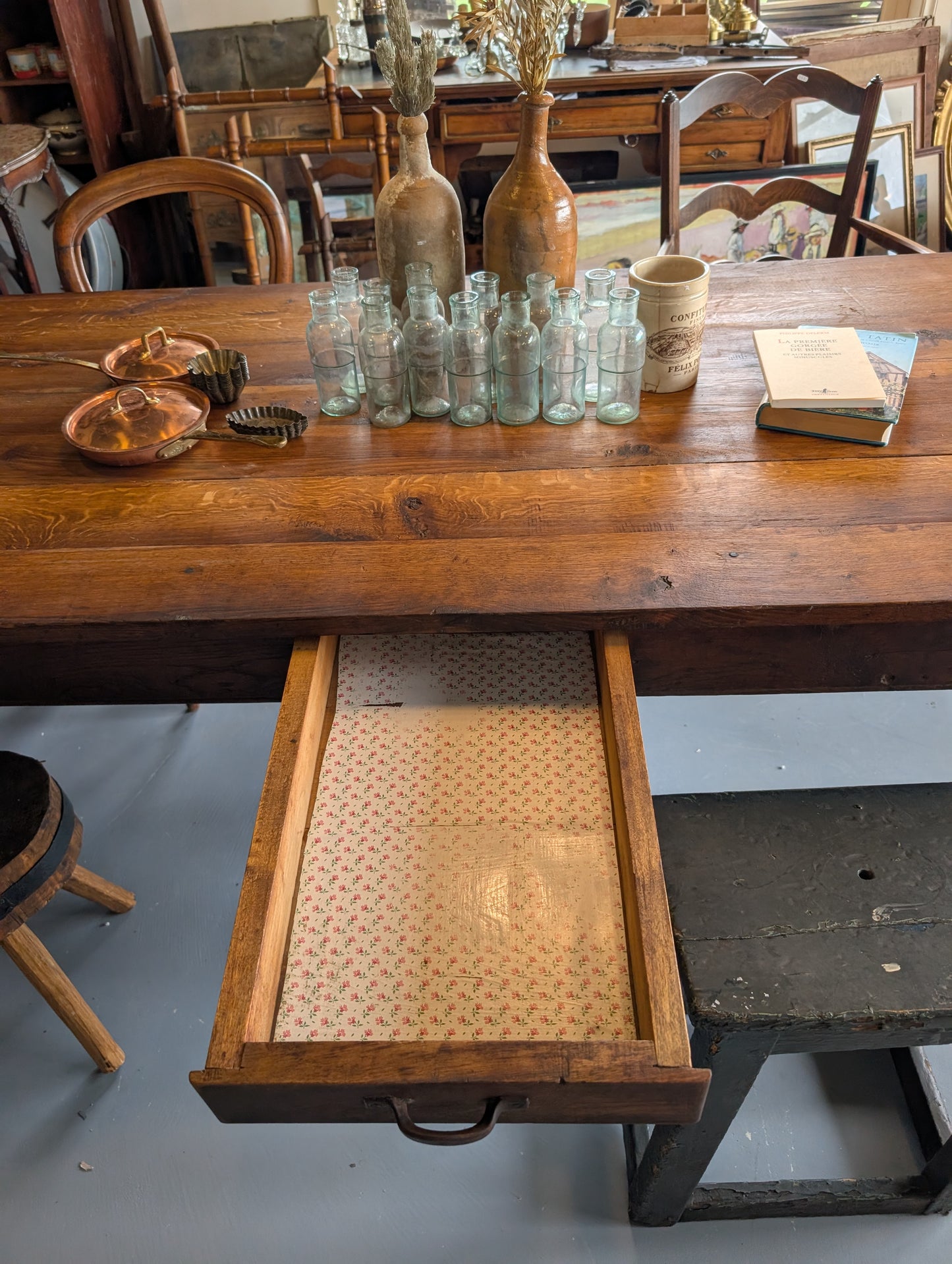 French Farm table 3 drawers
