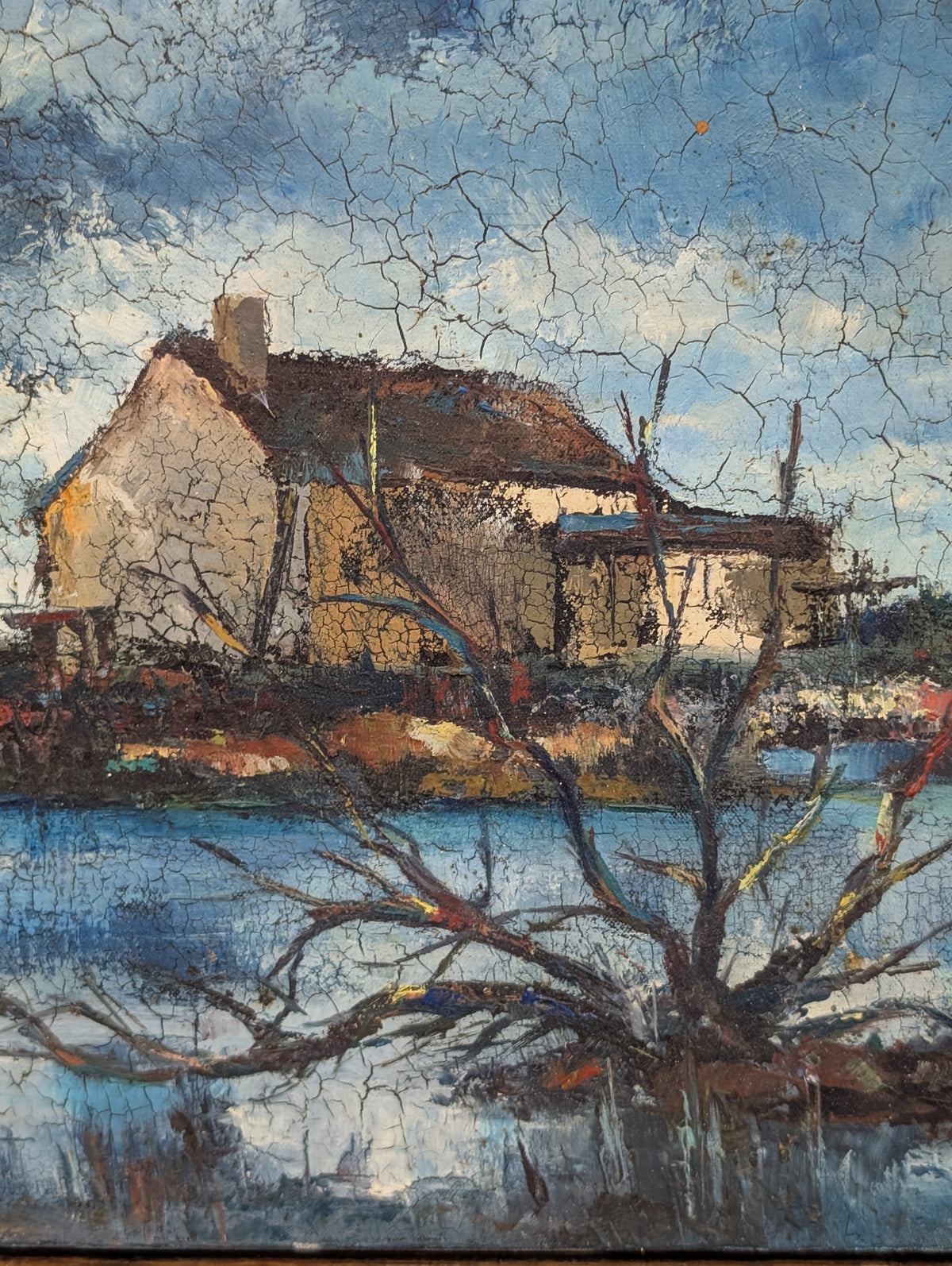 Mid-Century Modern Impressionist Landscape Oil Painting - Signed "Alfonso"