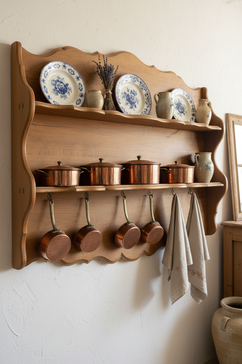 Antique French Oak Plate Rack – Normandy