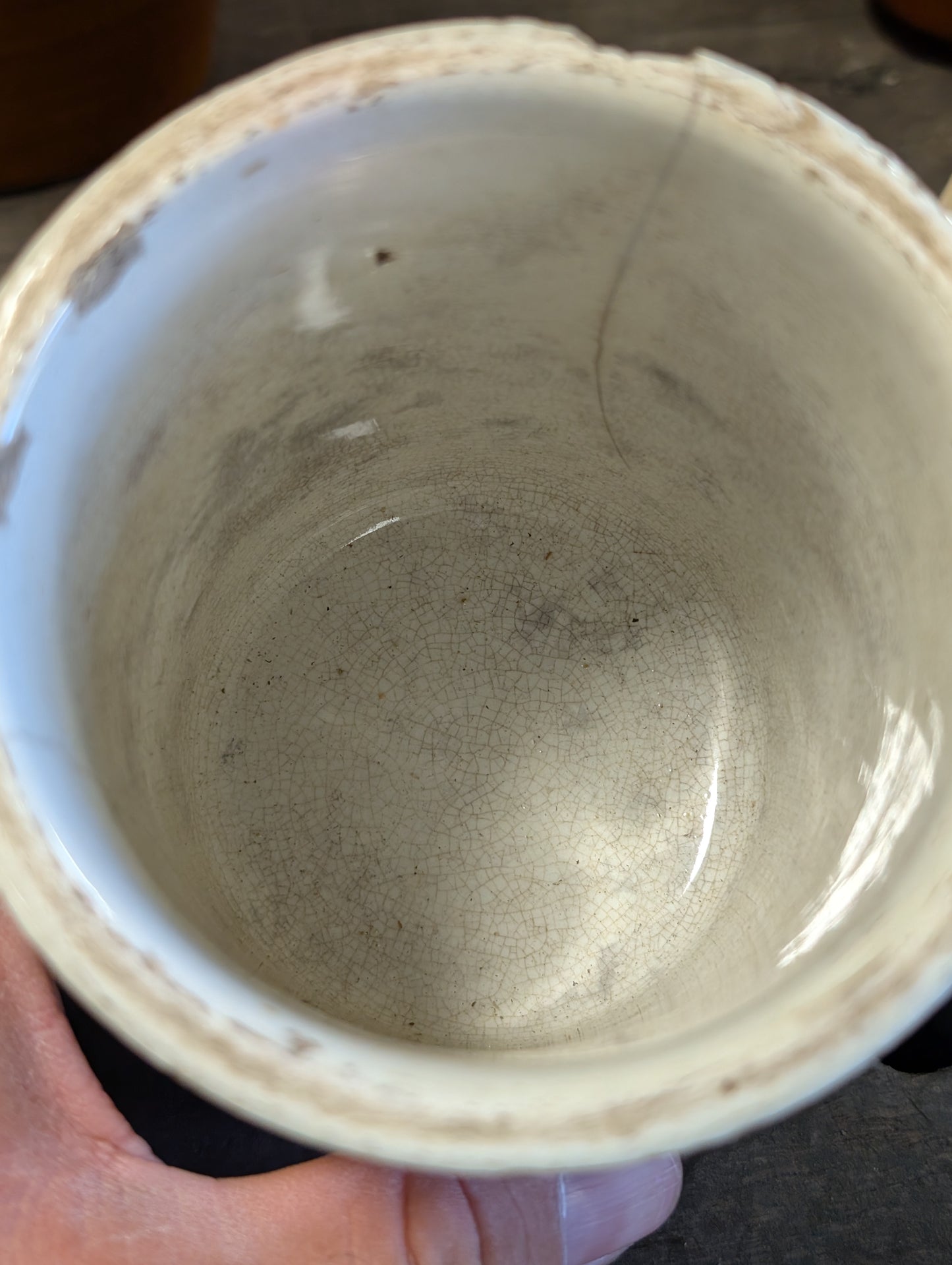 Felix Potin Jam pot ceramic late C19th