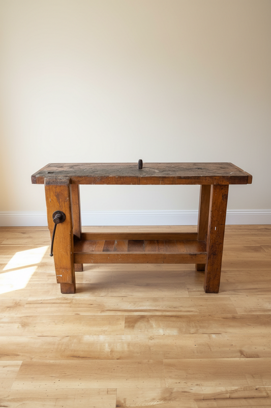 Vintage French carpenter's workbench - Console