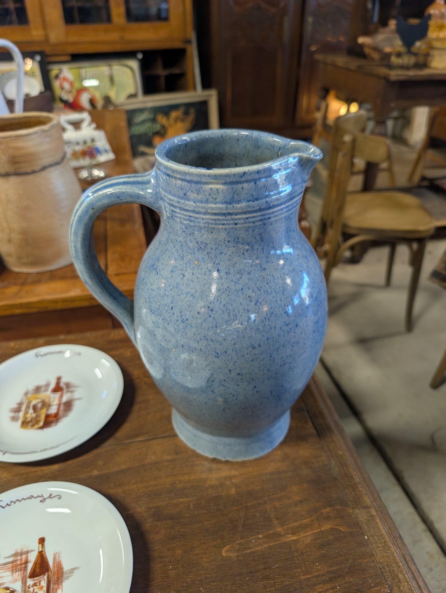 Antique French Stoneware pitcher from "Bourdon frères, Paris" 4L