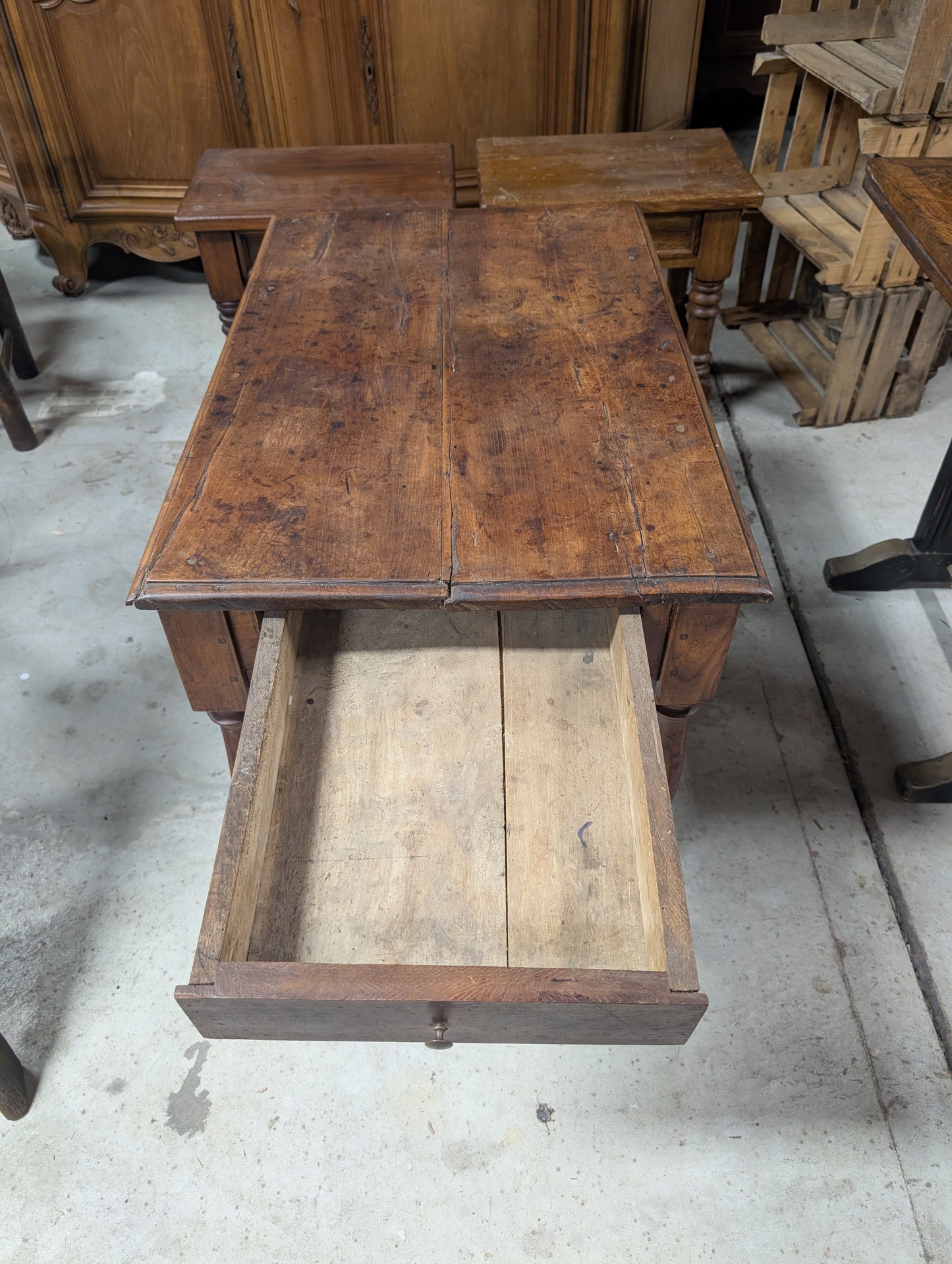 19th C. French Provincial Louis Philippe Walnut Writing Table