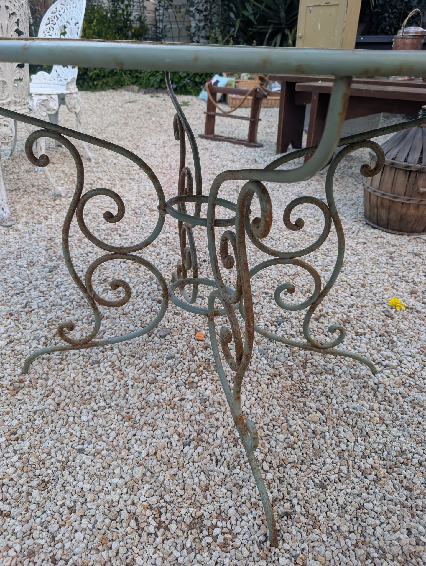 French wrought iron garden table
