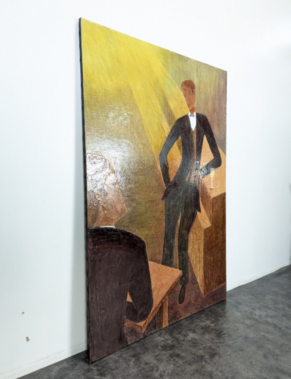 Bar scene painting by A. Gueno "Ymoa" 1998