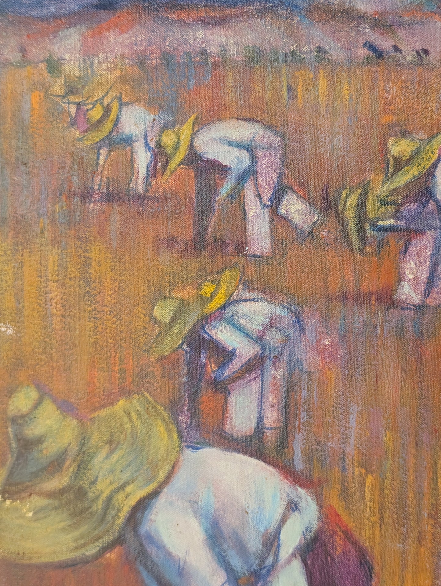 Harvest in the Lavanda field - oil on canvas - J. Courboules - mid CXXth