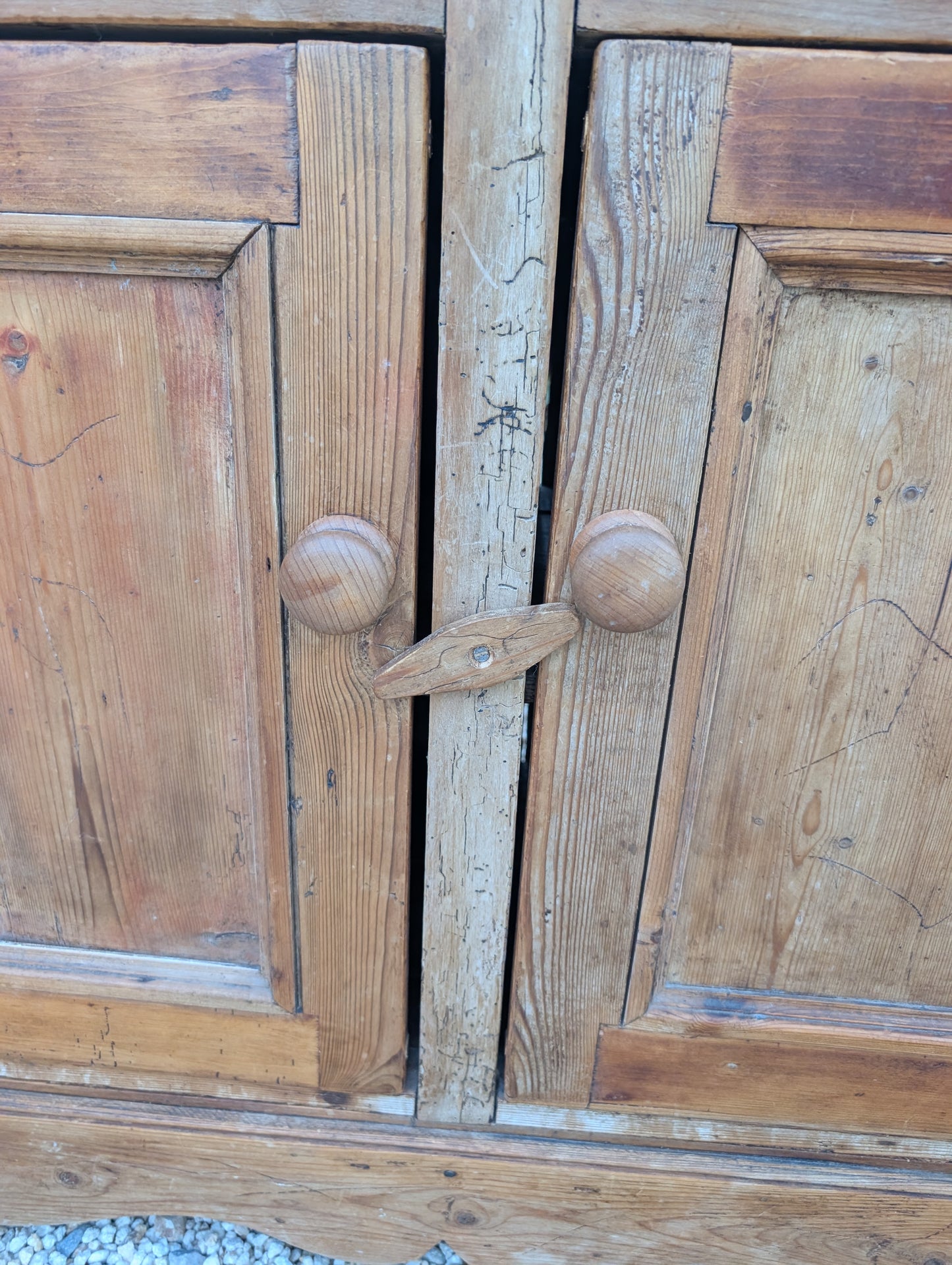Rustic pine two-door cabinet