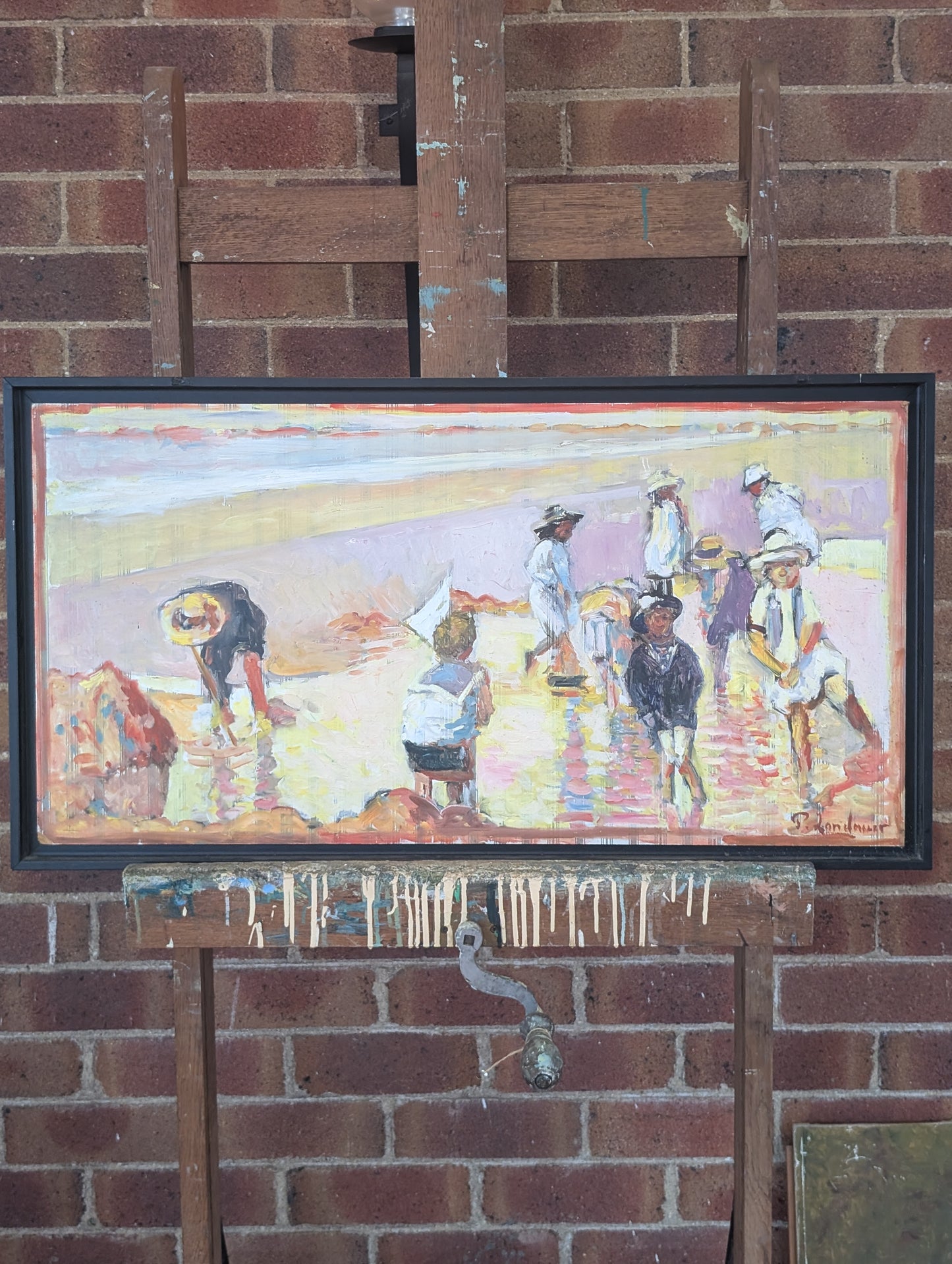 Children on the Beach (Enfants sur la plage) by Patrice Landauer, Oil on Board