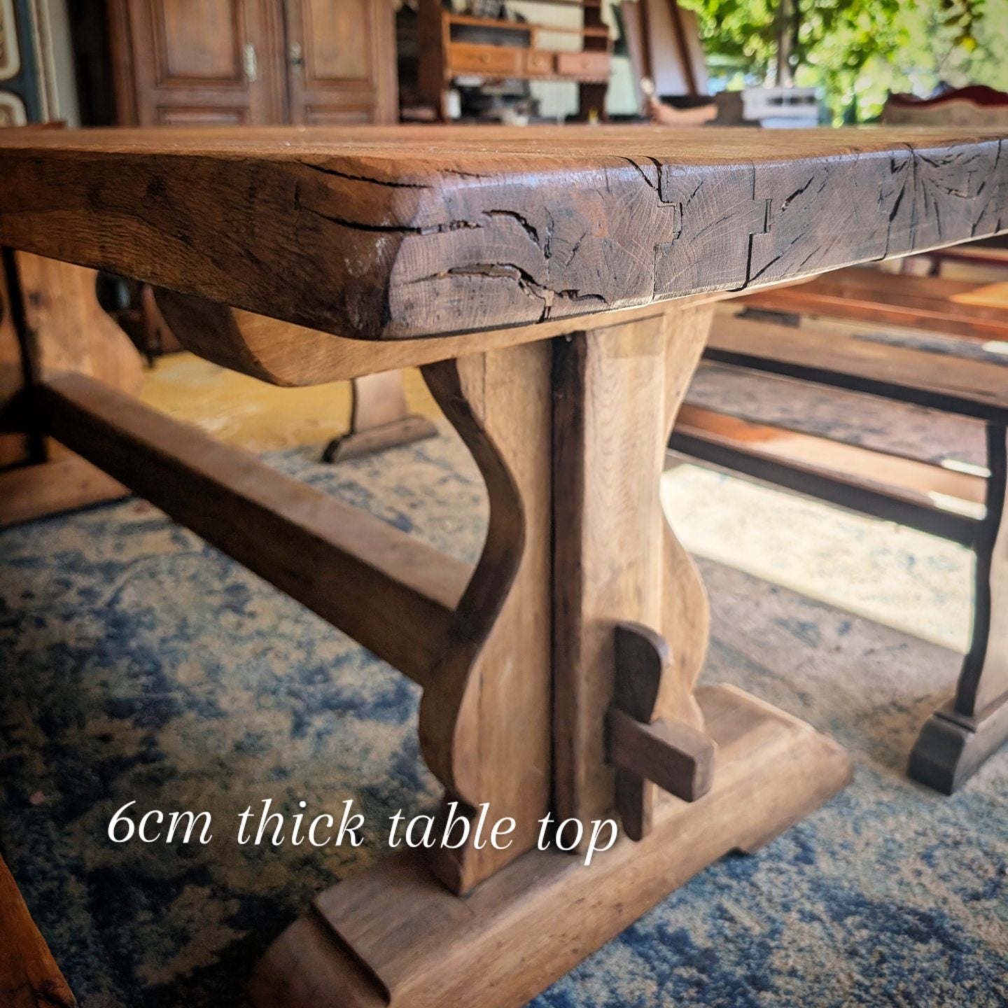 Solid Oak Monastery table with his bench
