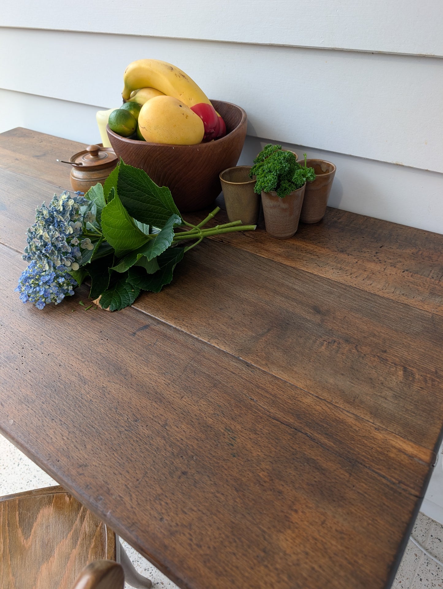 19th Century Oak Farmhouse table on castors