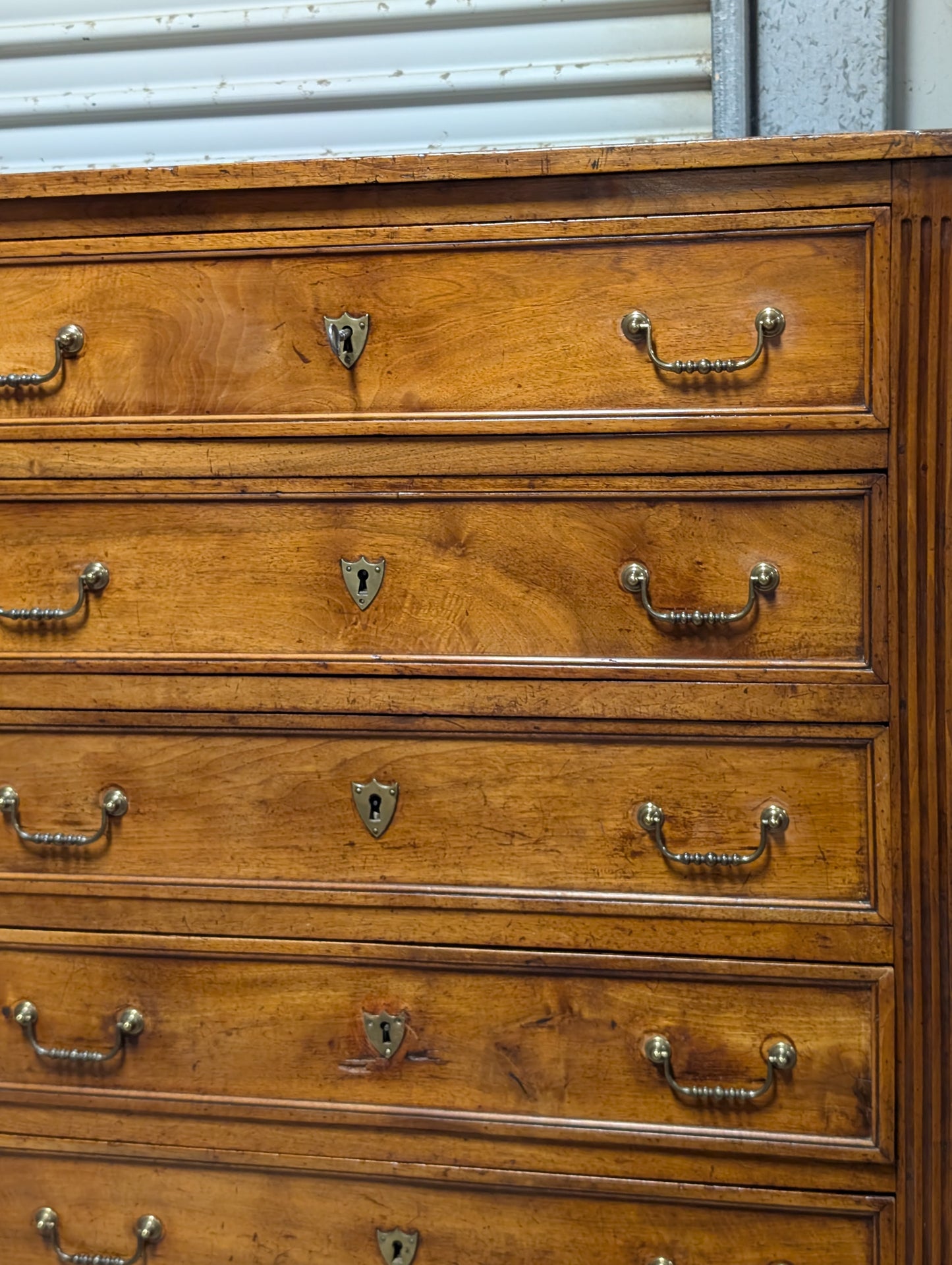 Louis XVI Style Walnut Semainier Tall Chest