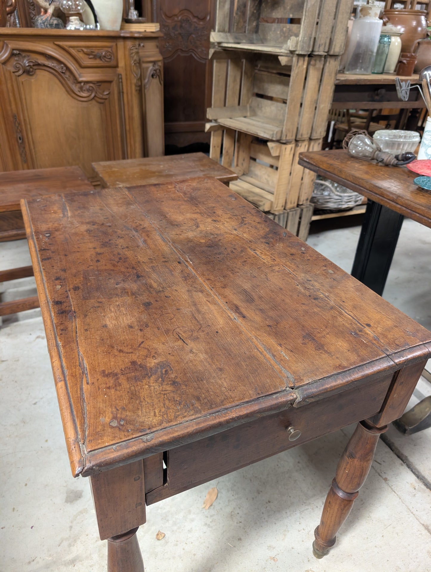 19th C. French Provincial Louis Philippe Walnut Writing Table