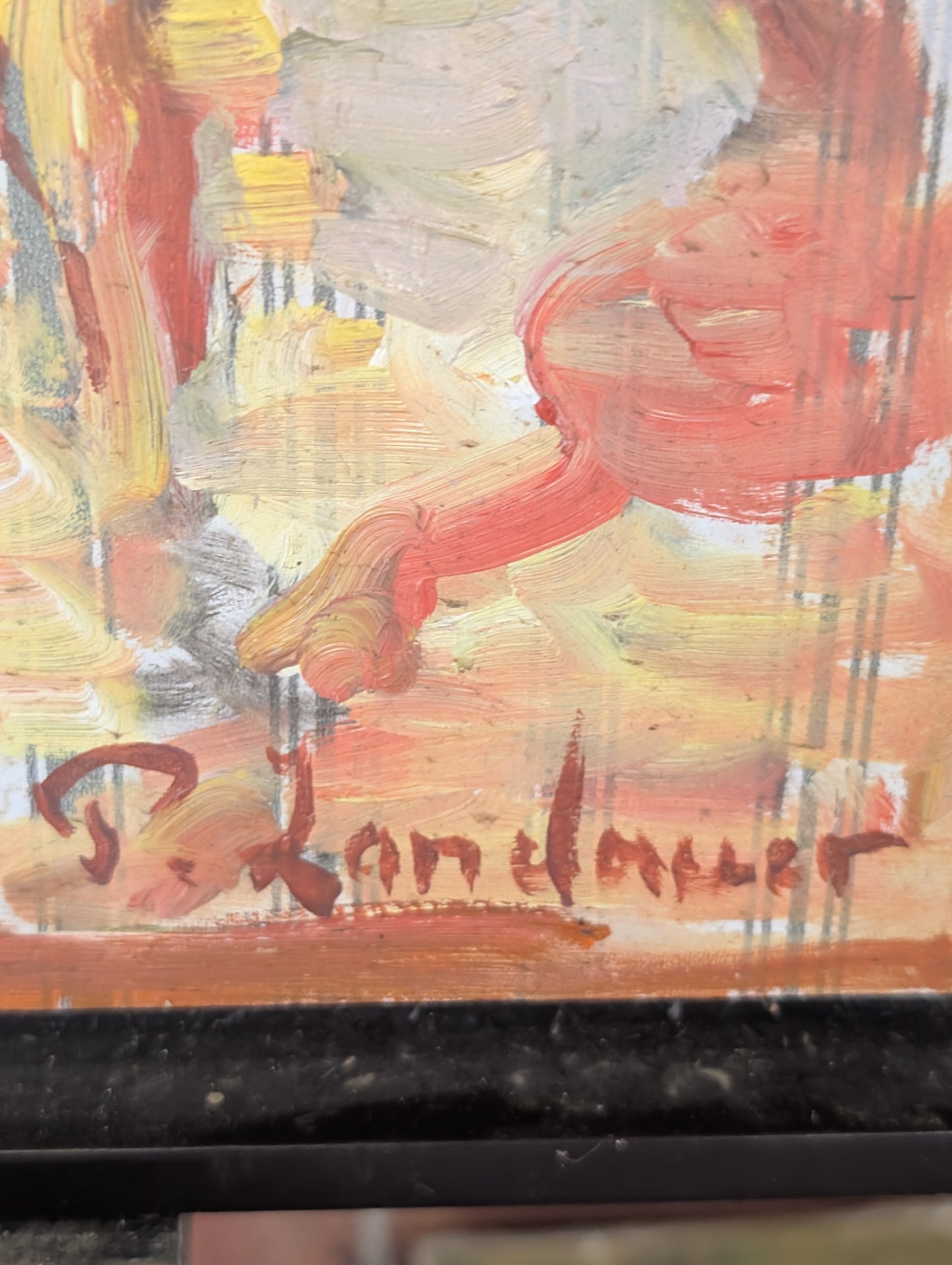 Children on the Beach (Enfants sur la plage) by Patrice Landauer, Oil on Board